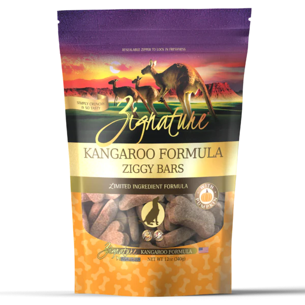 Zignature 12 oz Dog Ziggy Bars Kangaroo & Pumpkin Treats - Image 1