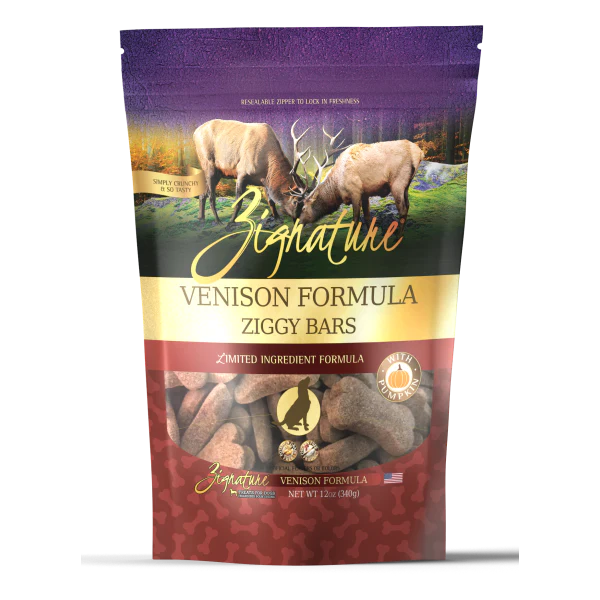 Zignature Venison Formula Biscuit Dog Treat 12oz