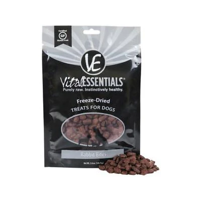 Vital Essentails 5 oz Rabbit Bites Freeze Dried Raw Dog Treat - Image 1