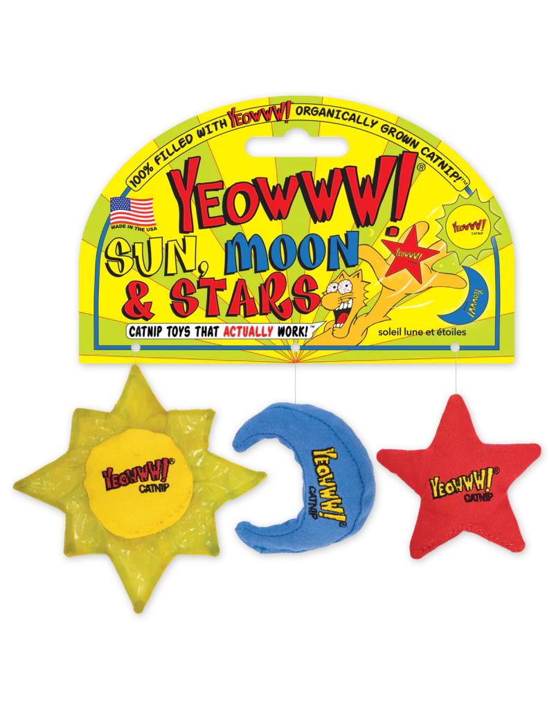 Yeowww! Sun & Moon Star Catnip Cat Toy 3pk - Image 1