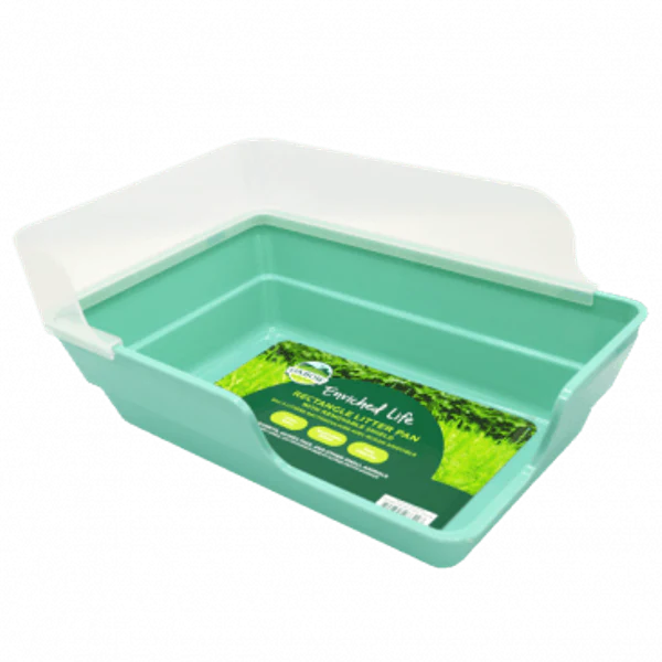 Oxbow Small Animal Rectangle Litter Pan with Removable Shield - Image 1