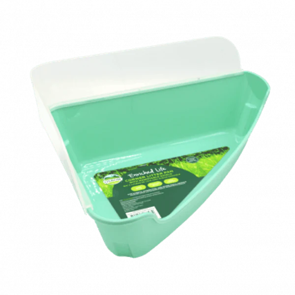 Oxbow Corner Litter Pan with Removable Shield for Small Animals - Image 1