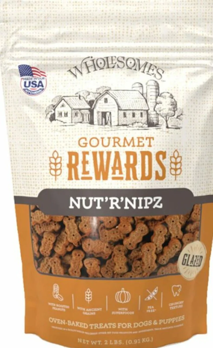 SportMix Wholesomes Gourmet Rewards Nut R Nipz Dog Biscuits  Peanut Butter  2Lb. Bag - Image 1