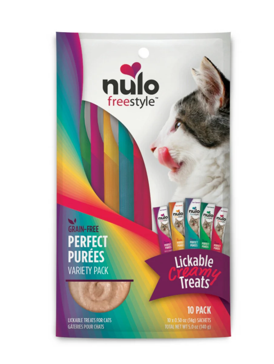 Nulo 5 oz Grain Free Variety Puree Cat Treat 10pack - Image 1