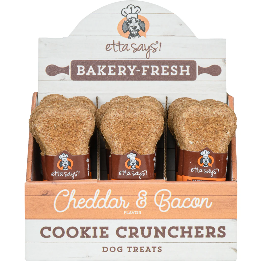 Etta Says 41401450 5 in. & 1 oz Cheddar & Bacon Cookie Cruncher Dog Treat - Image 1