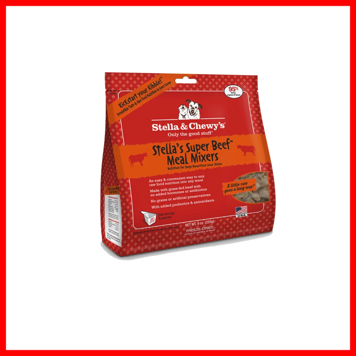 Stella & Chewy s Meal Mixers Super Beef Grain-Free Dry Dog Food Topper  9 oz. - Image 1