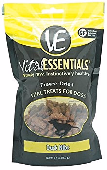 Vital Essentials Freeze-Dried Vital Dog Treats Duck Nibs 2oz - Image 1