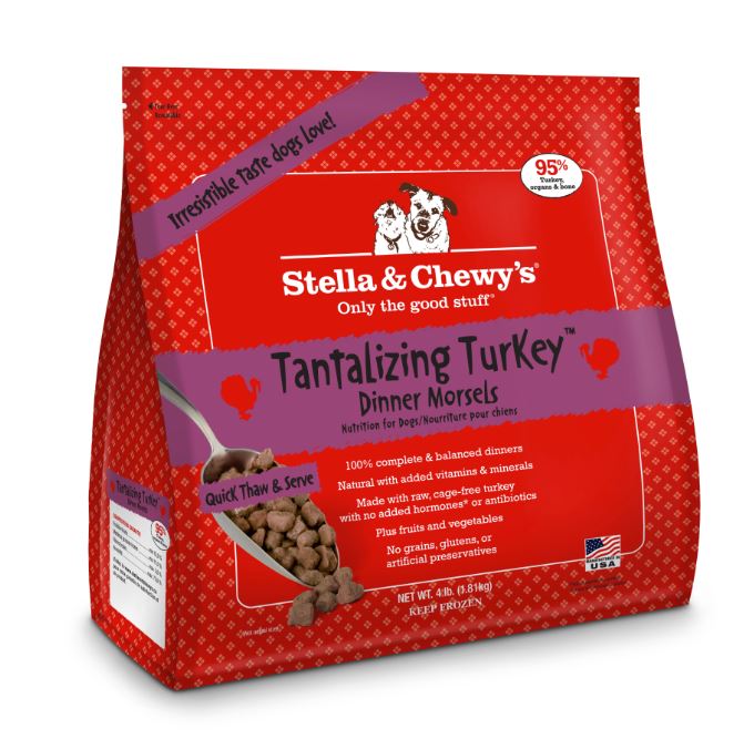 Stella Raw Tantalizing Turkey Dog Food Meal Rich Nutrient Fruits Vegetable 4lbs - Image 1