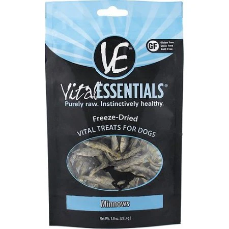 Vital Essentials Freeze-Dried Vital Treats Grain Free Minnows Freeze Dried Dog Treat, 1 oz - Image 1