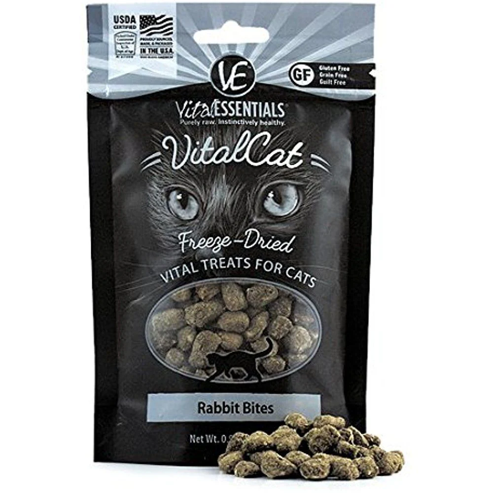 Vital Essentials Freeze-Dried Vital Cat Treats Rabbit Bite .9oz - Image 1