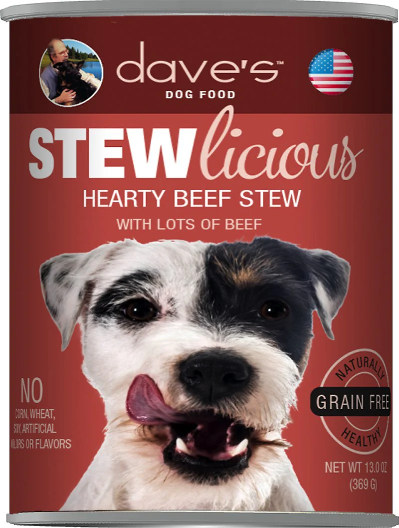 Daves Grain Free Stewlicious Meaty Beef Stew Dog food 13.2 oz - Image 1