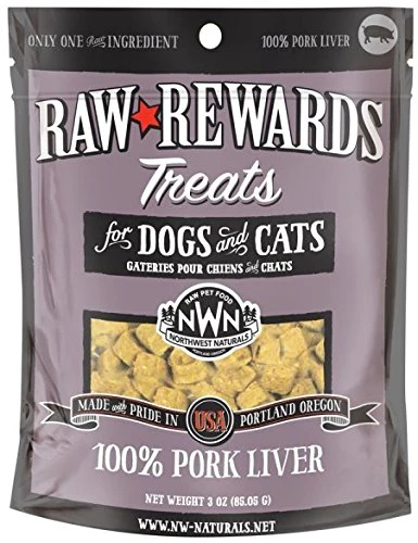 NW Naturals Raw Rewards Grain-Free Pork Liver Freeze Dried Cat & Dog Treats, 3 Oz - Image 1