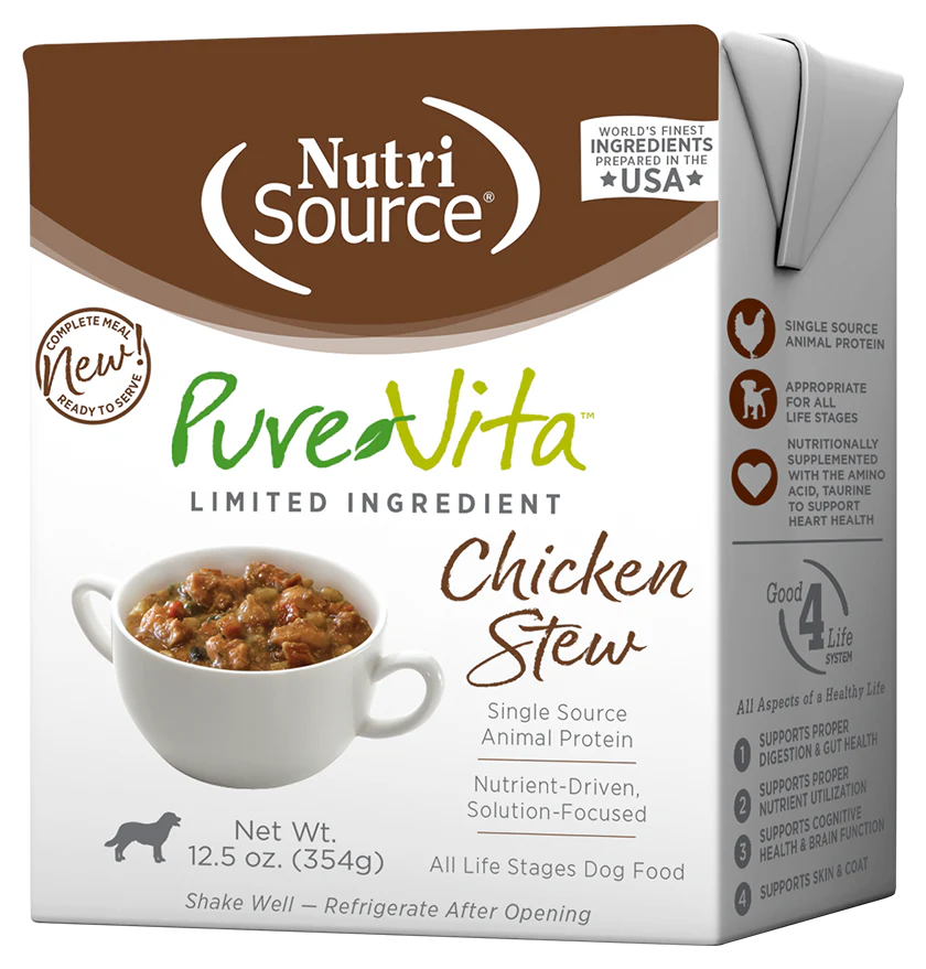 Pure Vita Wet Dog Food 12.5oz Grain Free Chicken Stew - Image 1