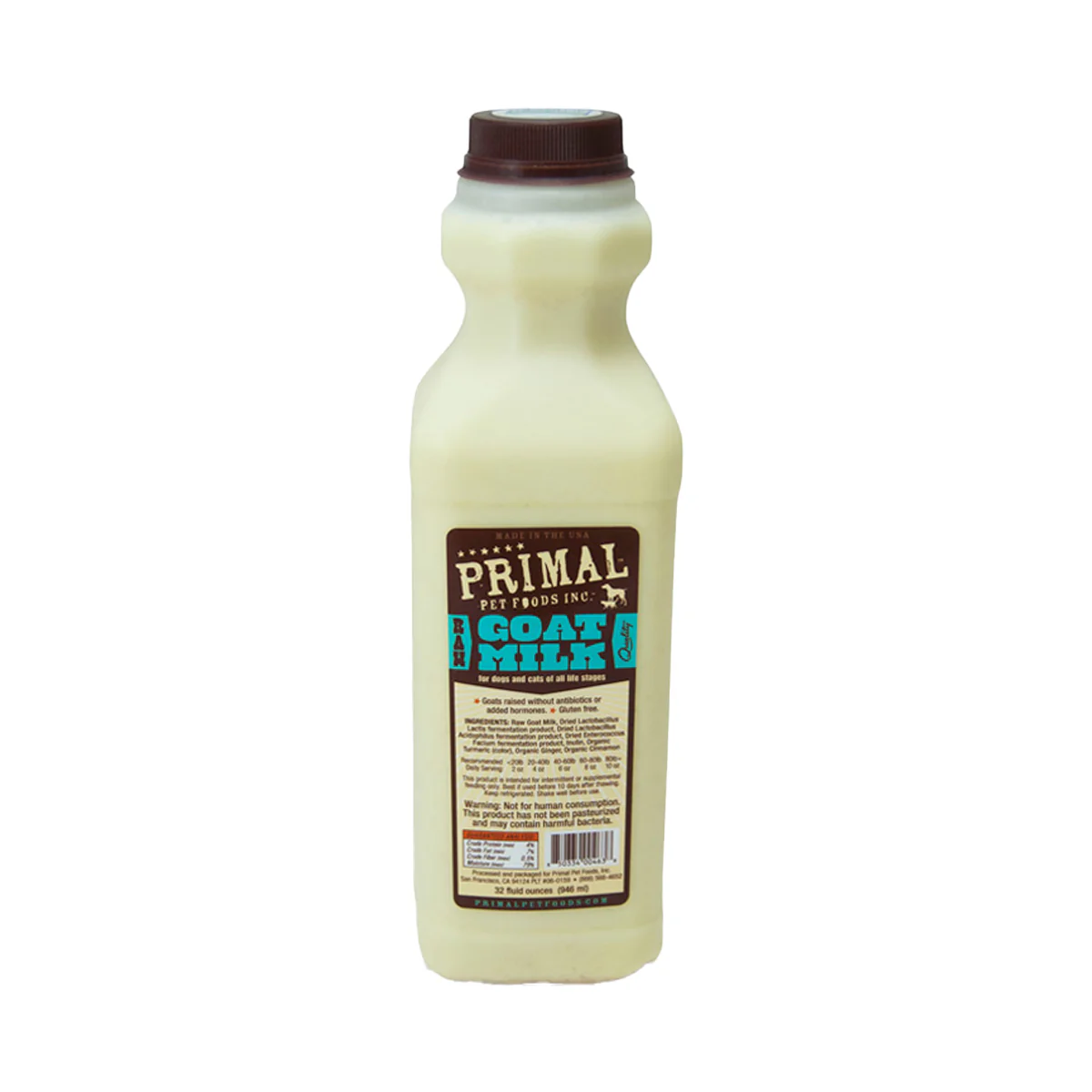 Primal Frozen Raw Goat Milk Bottle, 32fl oz - Image 1