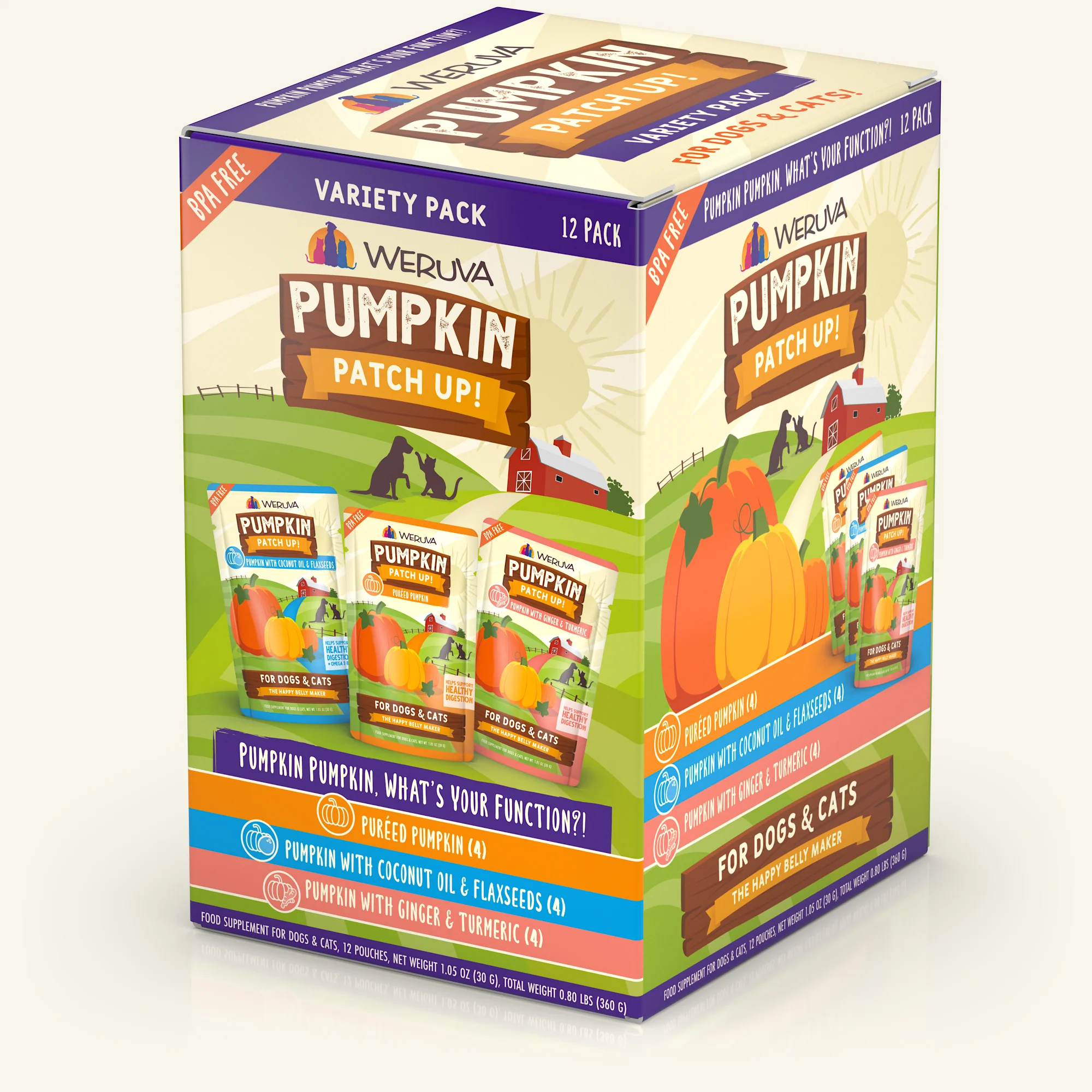Weruva Pumpkin Patch up! Food Suppliment for dogs and cats 1.05 oz Pouch Variety 12 Pack  What s Your Function? - Image 1