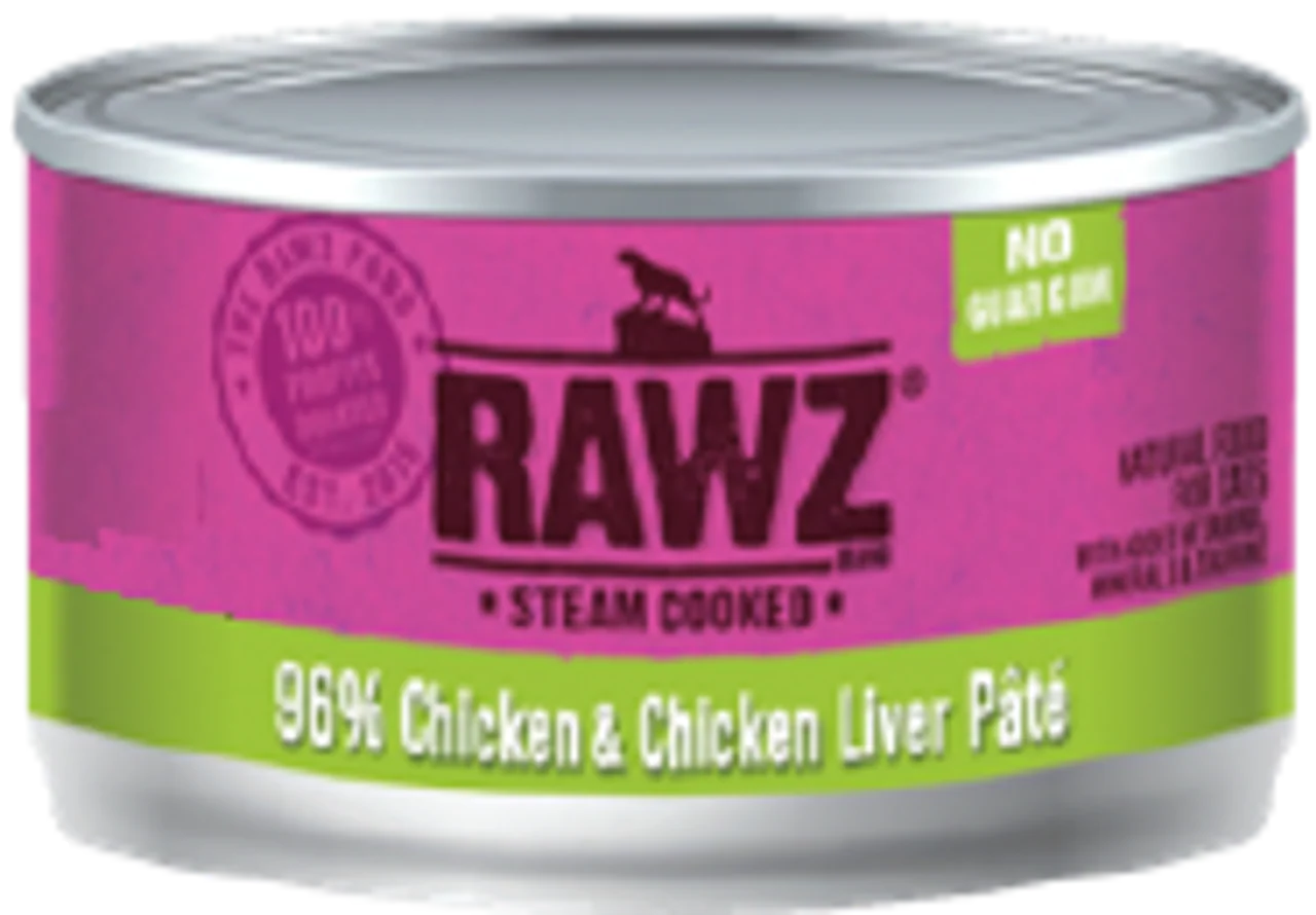 Rawz 96% Chicken Liver Cat Food 3oz - Image 1