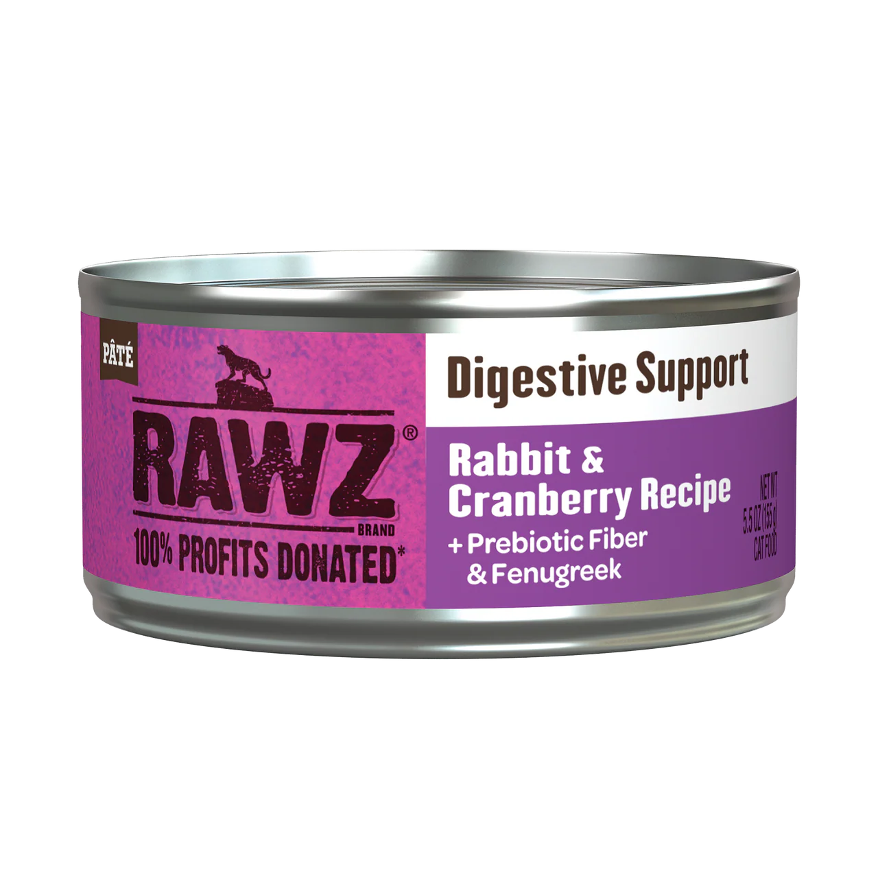 Rawz Digestive Support & Rabbit Cranberry Cat Canned 5.5oz - Image 1