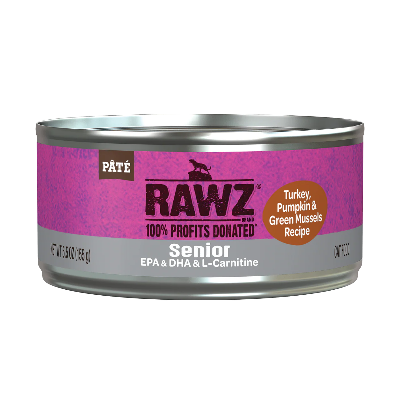 Rawz Turkey, Pumpkin & Green Mussels Senior Cat Canned 5.5oz - Image 1