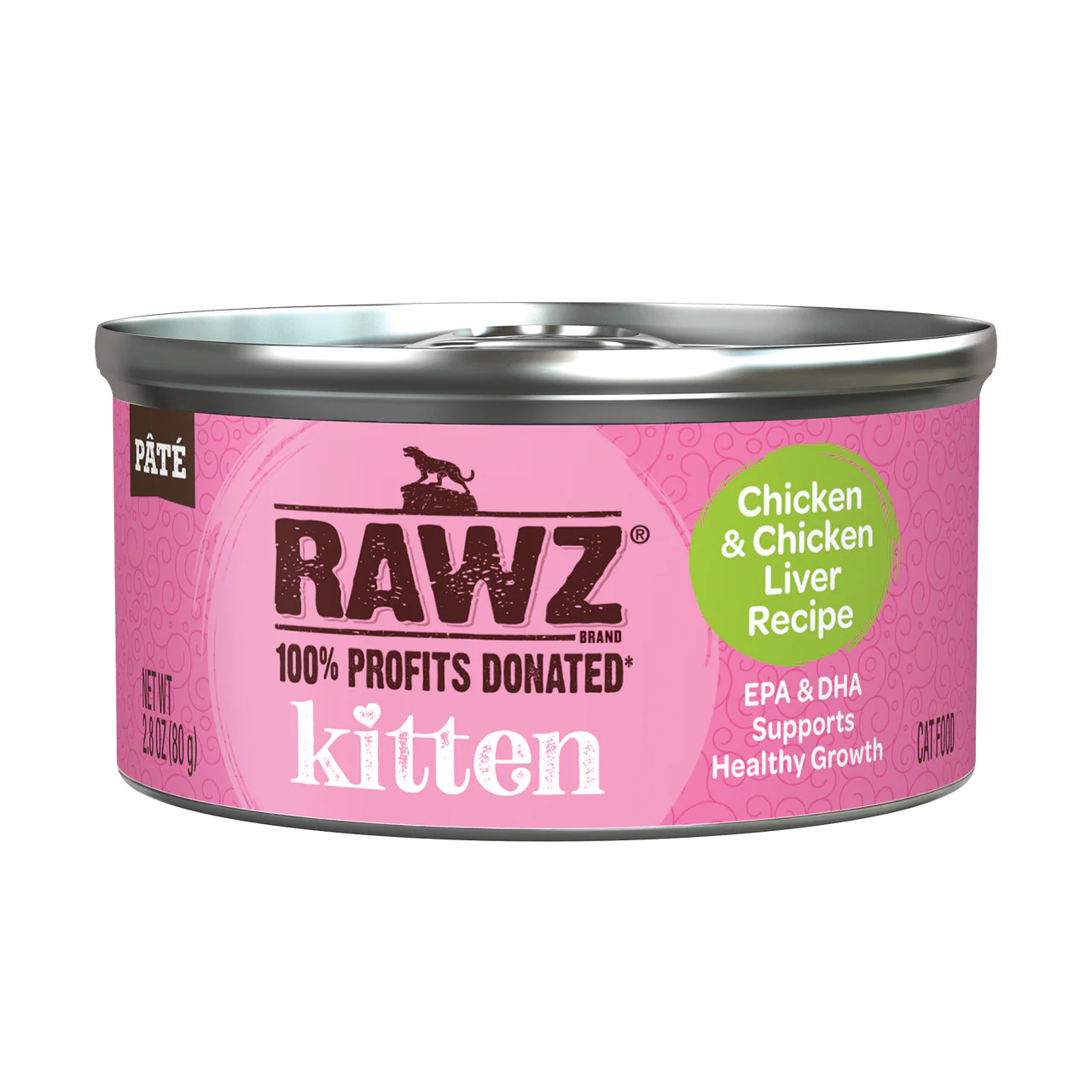 Rawz Chicken & Chicken Liver Kitten Canned 2.8oz - Image 1