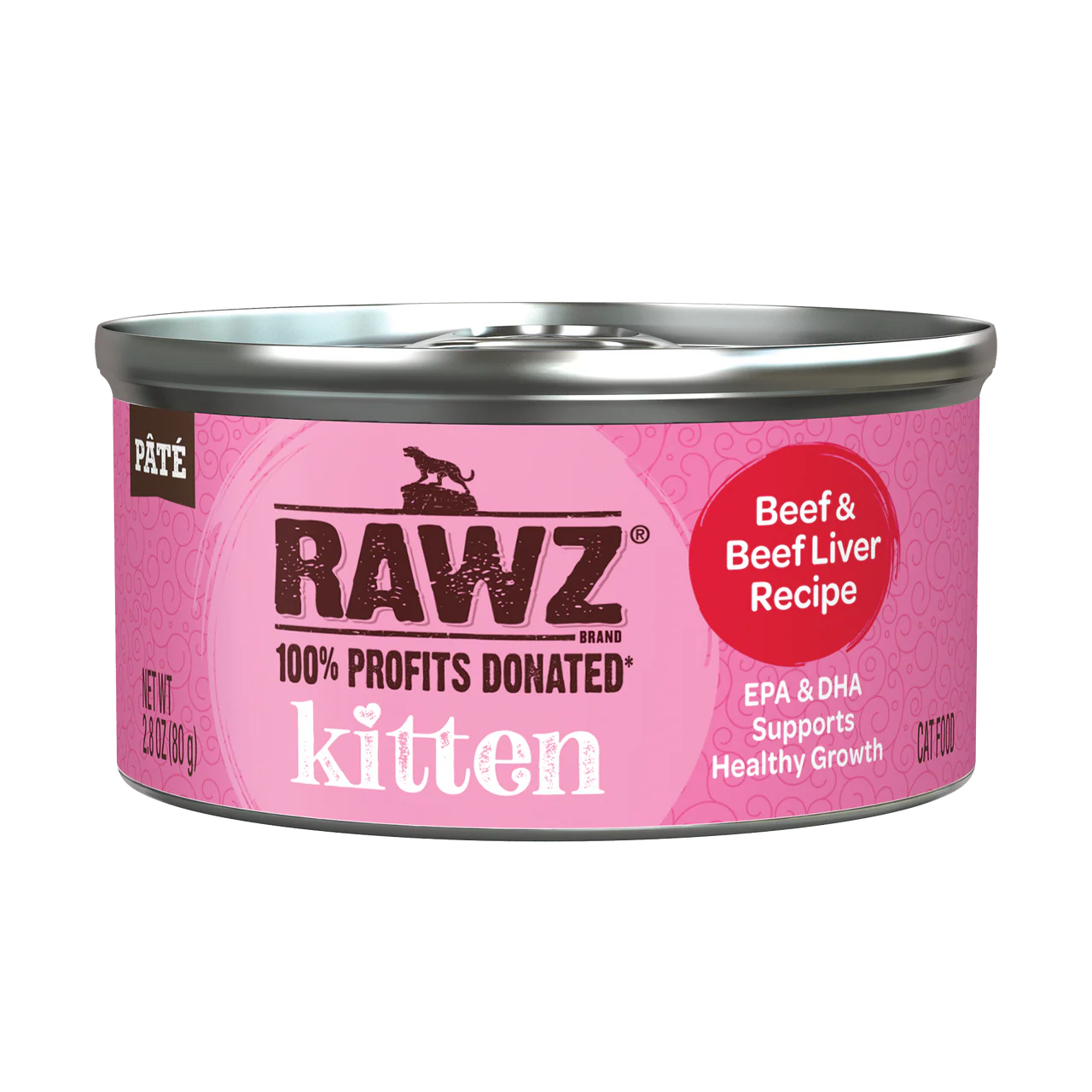 Rawz Beef & Beef Liver Kitten Canned 2.8oz - Image 1