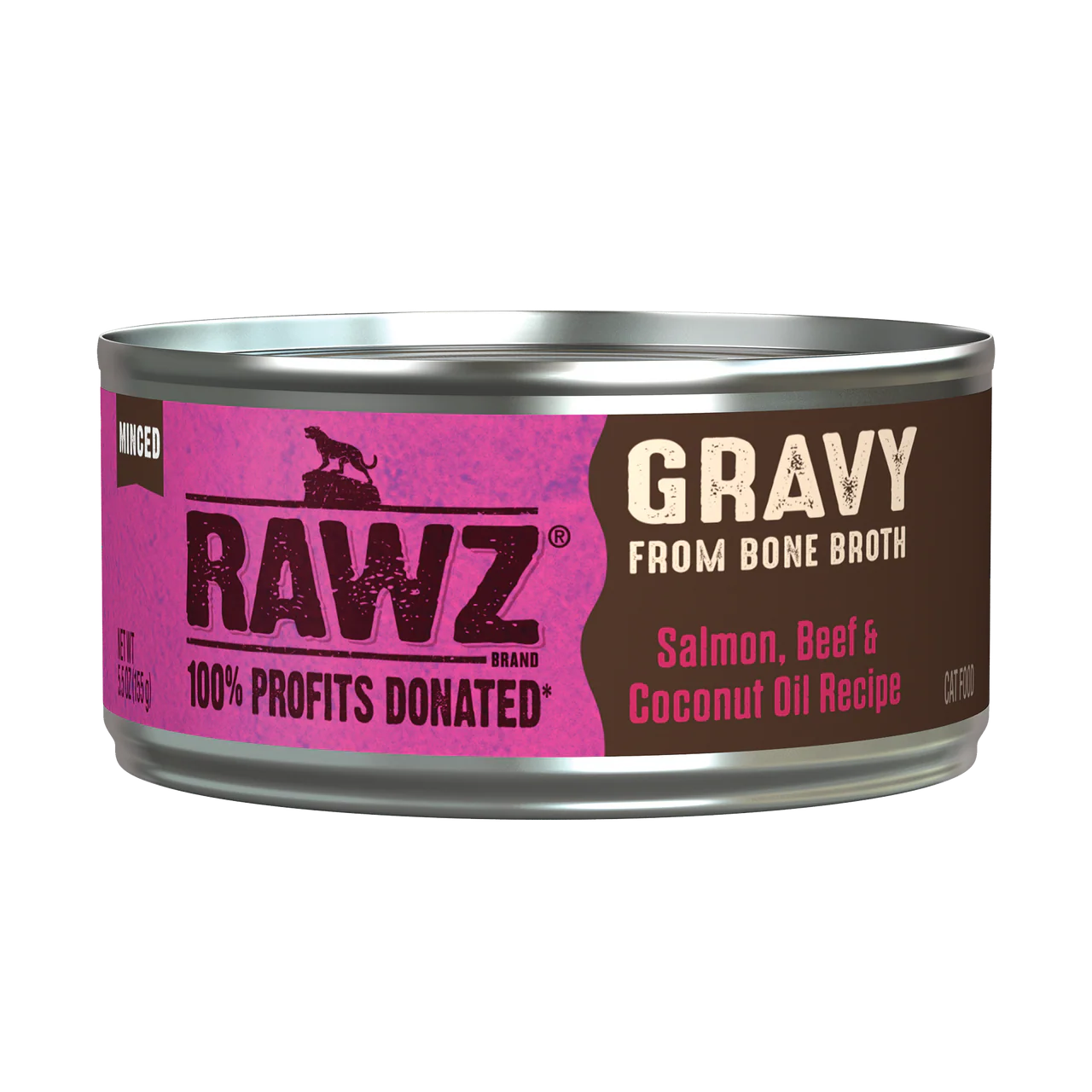 Rawz Salmon,Beef & Coconut Oil Gravy Cat Canned 5.5oz