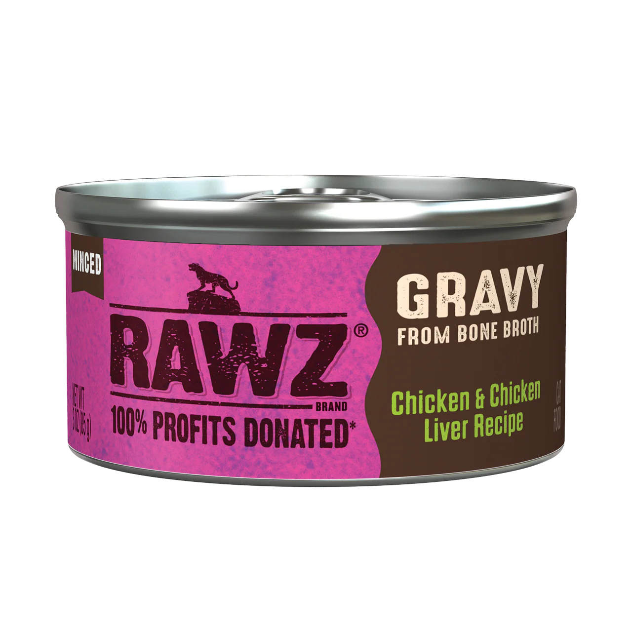 Rawz Chicken & Chicken Liver Gravy Cat Canned 3oz - Image 1