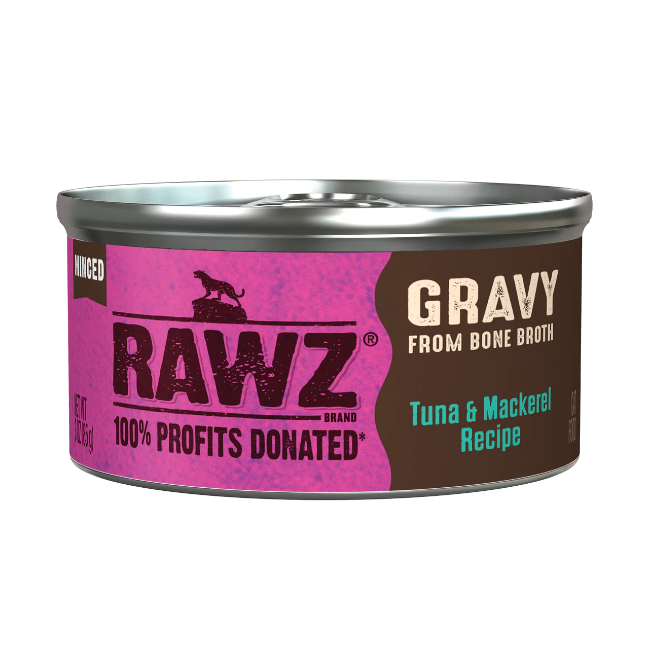 Rawz Tuna & Mackerel Gravy Cat Canned 3oz - Image 1
