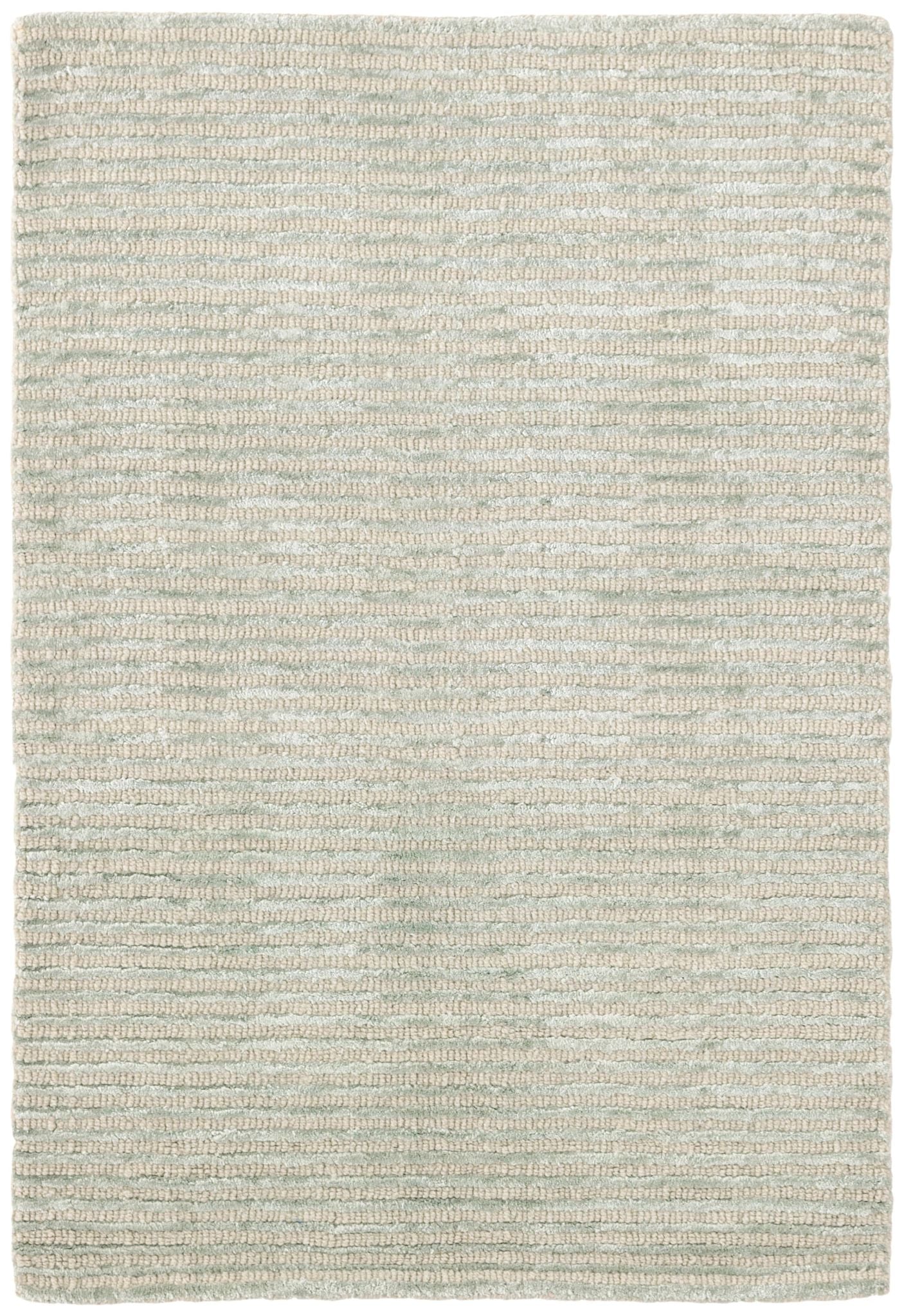 Cut Stripe Ocean Hand Knotted Viscose/Wool Rug - Image 1