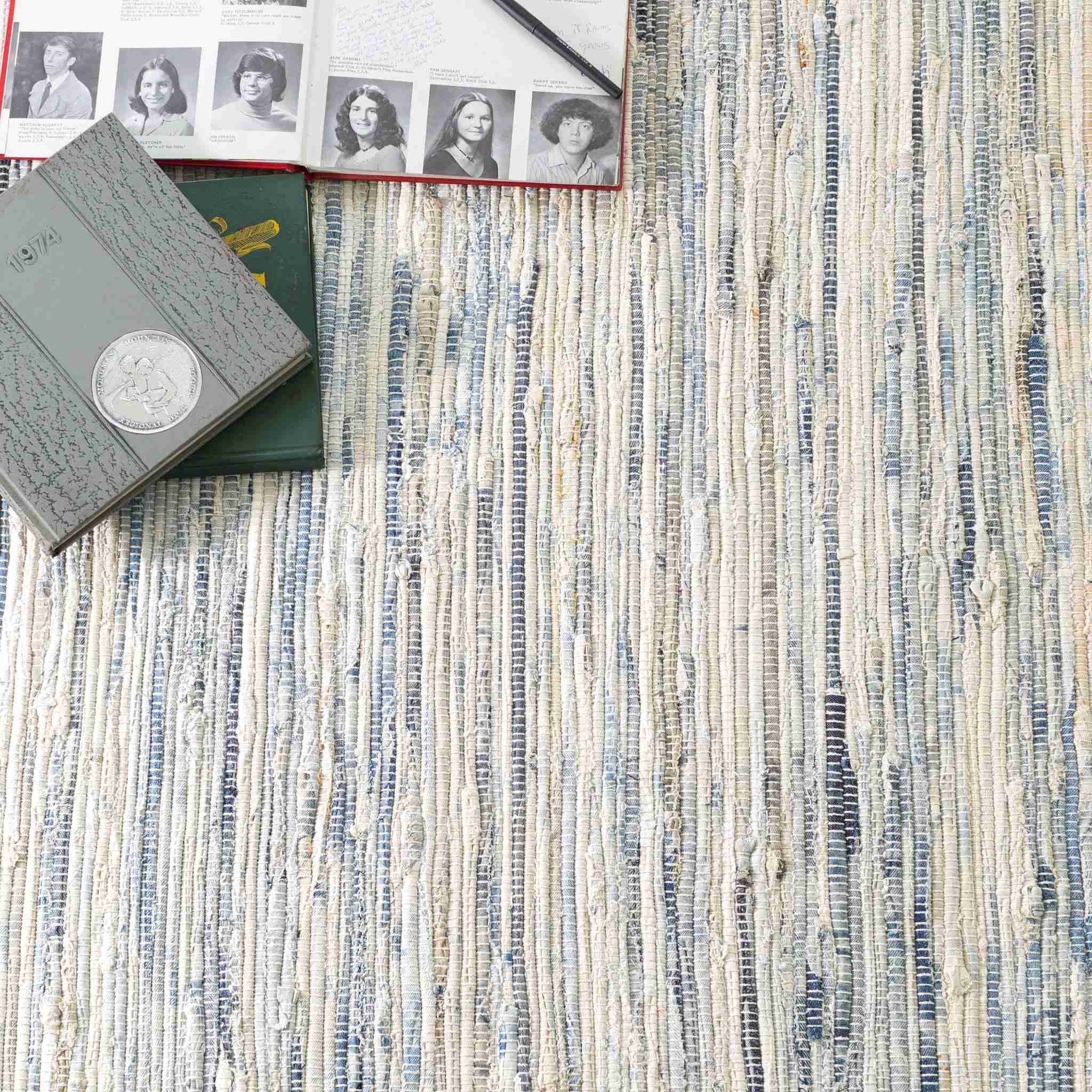 Denim Rag Handwoven Cotton Rug - Image 2