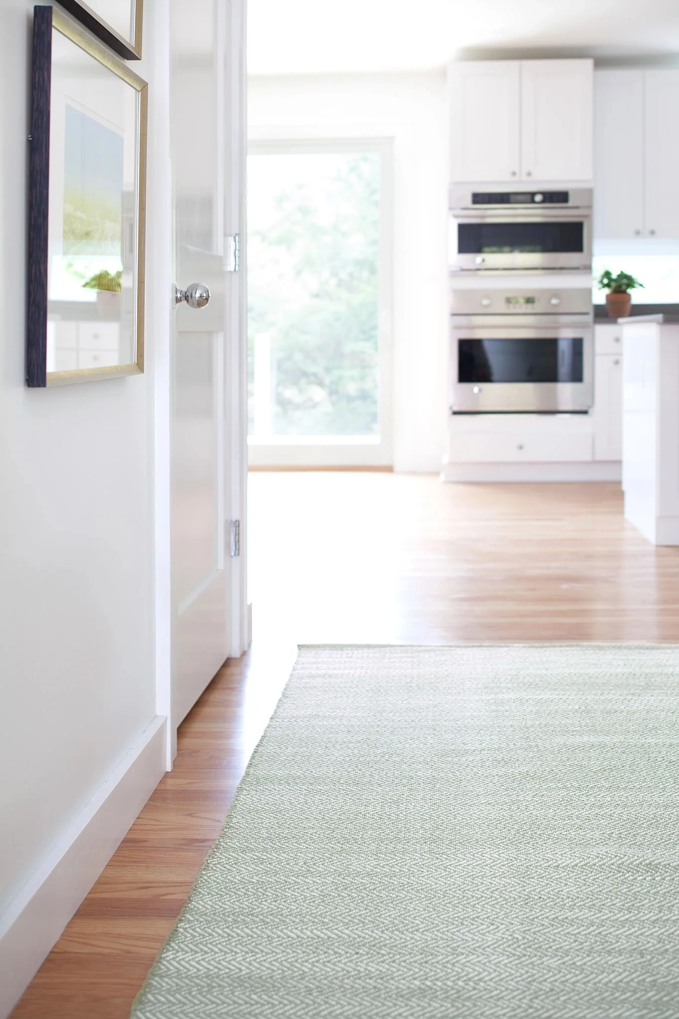 Herringbone Ocean Handwoven Cotton Rug - Image 3