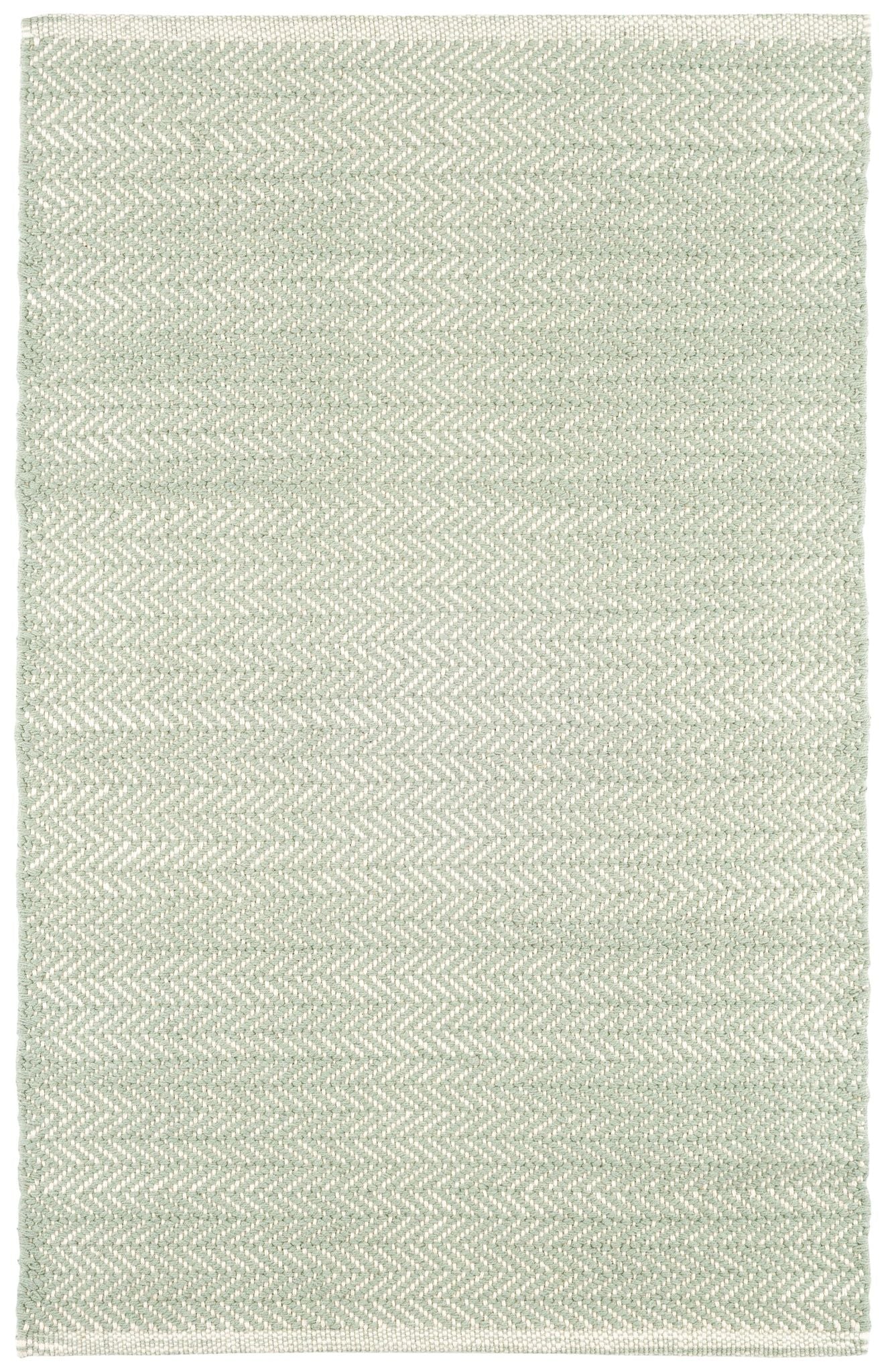 Herringbone Ocean Handwoven Cotton Rug - Image 1