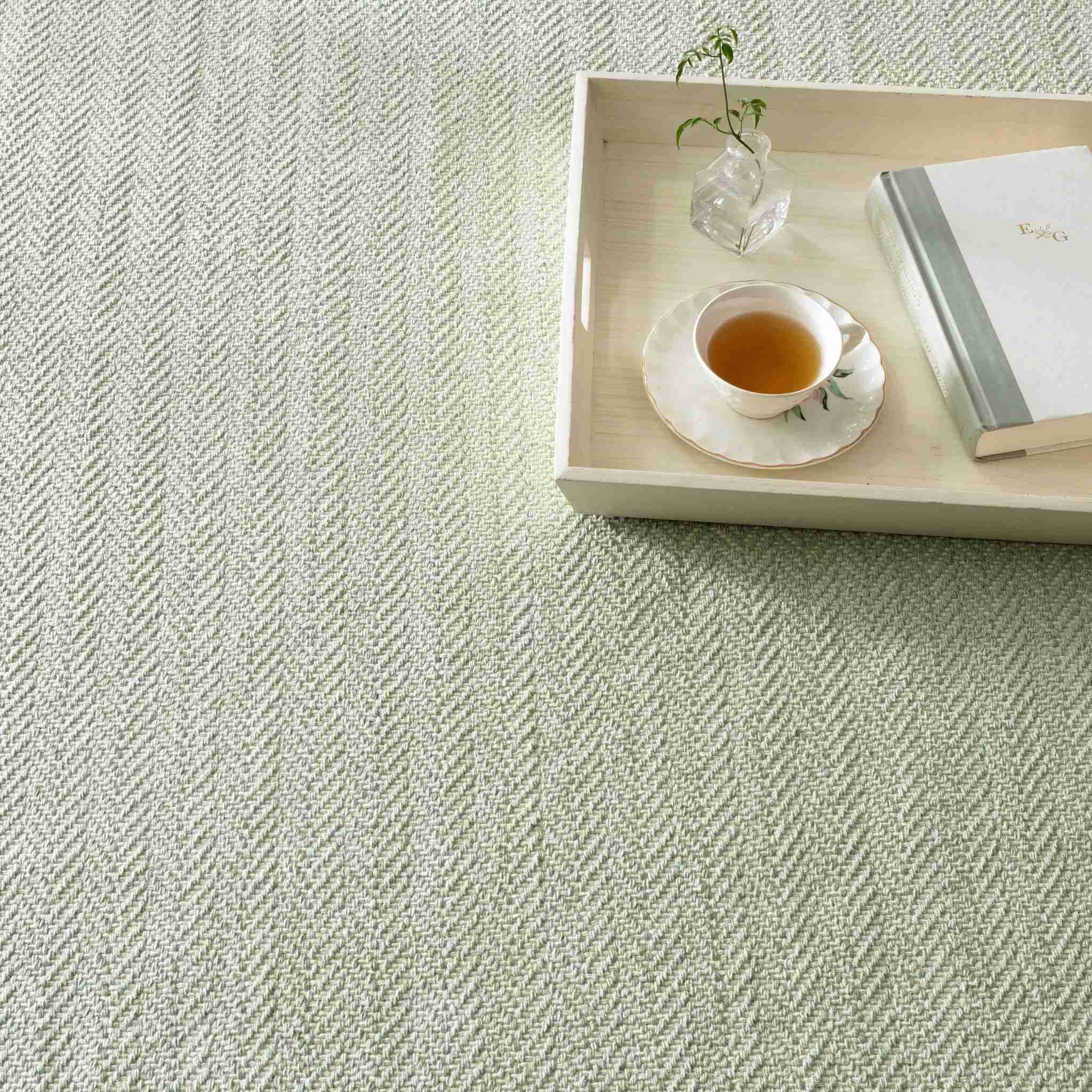 Herringbone Ocean Handwoven Cotton Rug - Image 2