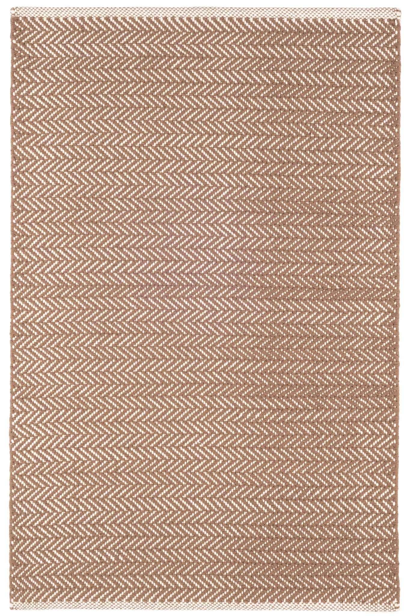 Herringbone Stone Handwoven Cotton Rug - Image 1