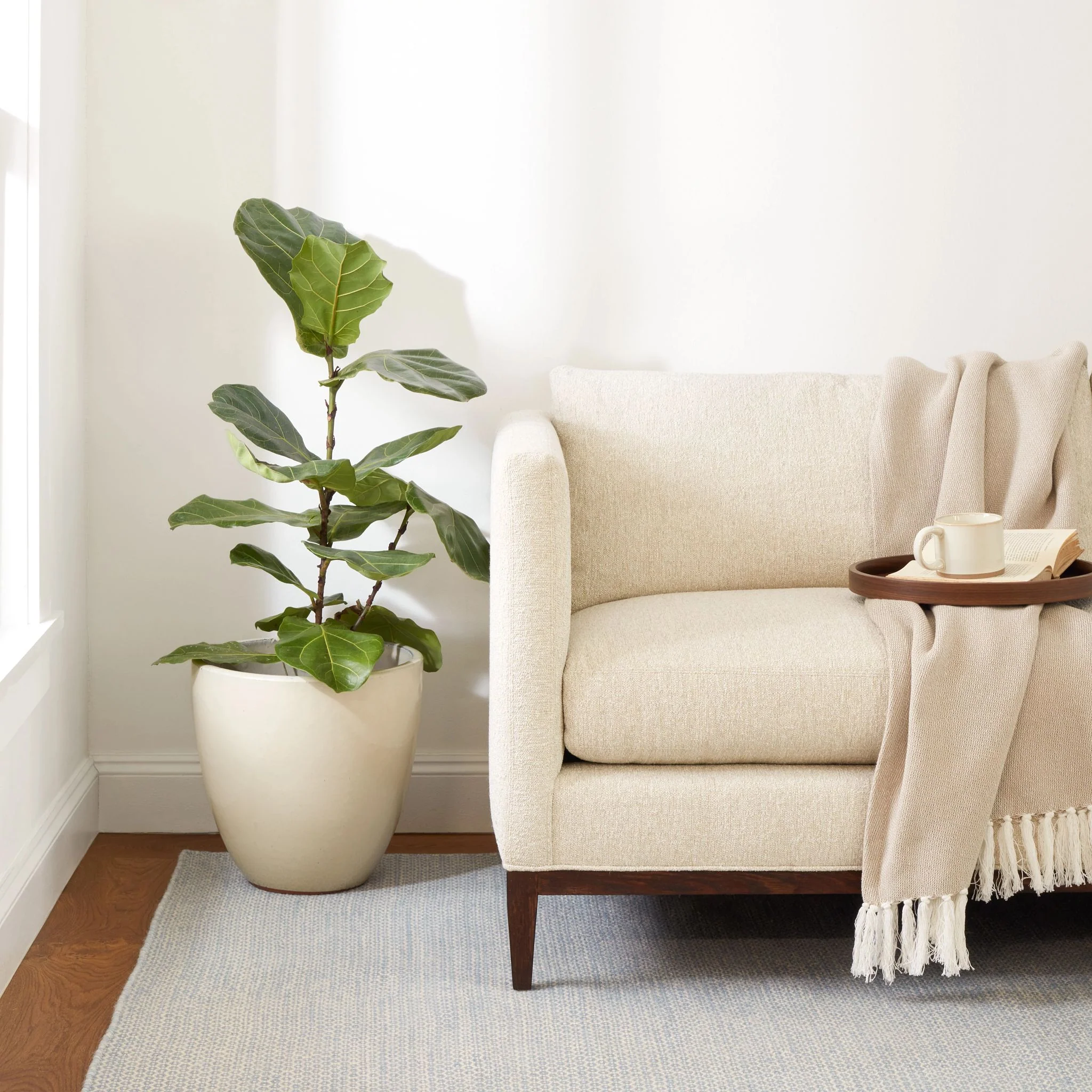 Honeycomb French Blue/Ivory Handwoven Wool Rug - Image 3