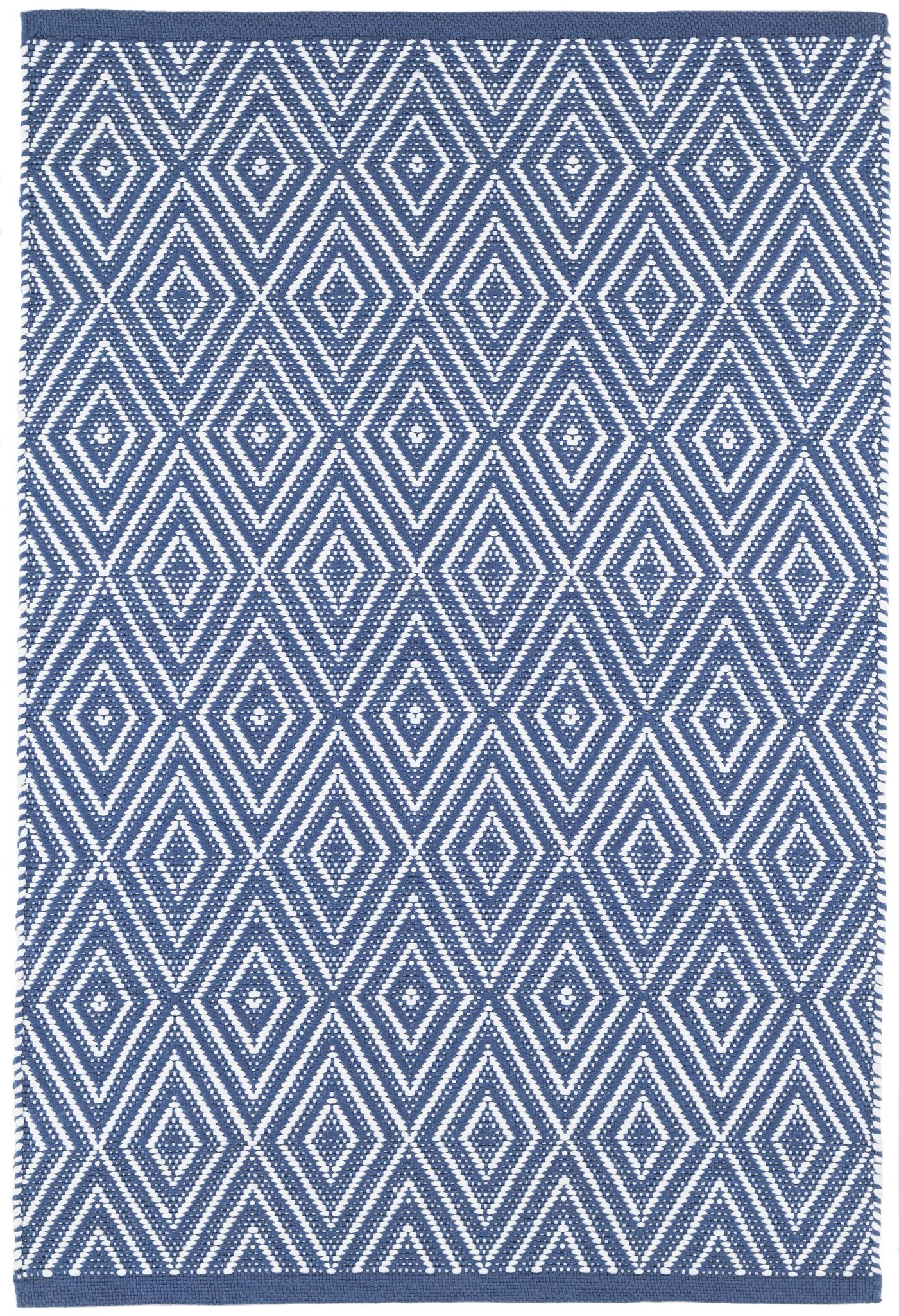 Diamond Denim/White Handwoven Indoor/Outdoor Rug - Image 1