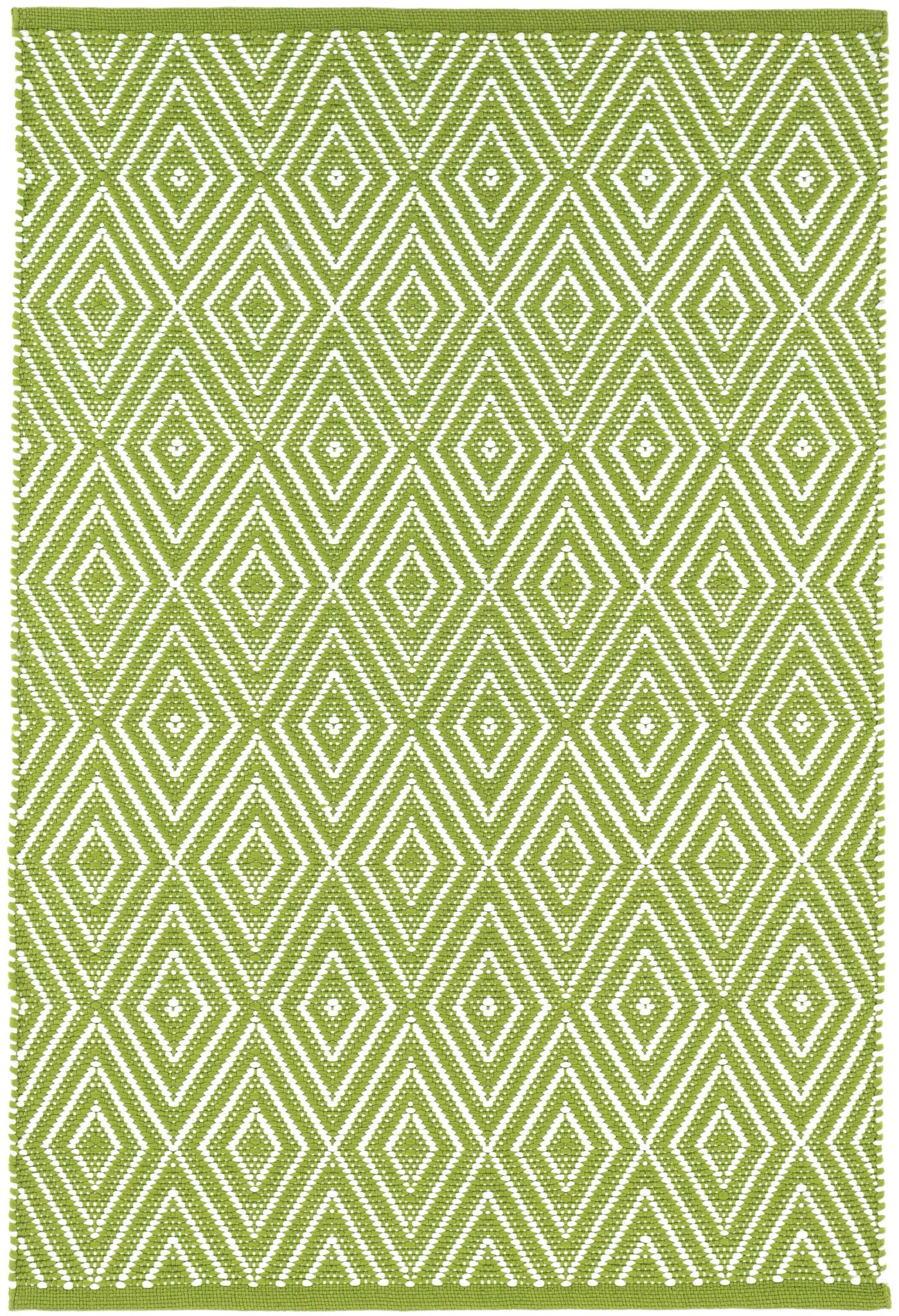 Diamond Sprout/White Handwoven Indoor/Outdoor Rug - Image 1