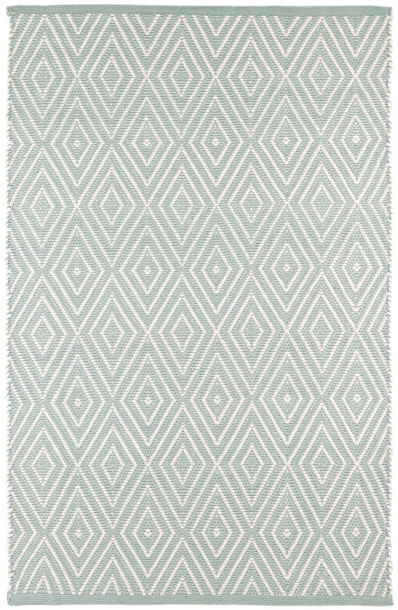 Diamond Light Blue/Ivory Handwoven Indoor/Outdoor Rug - Image 1
