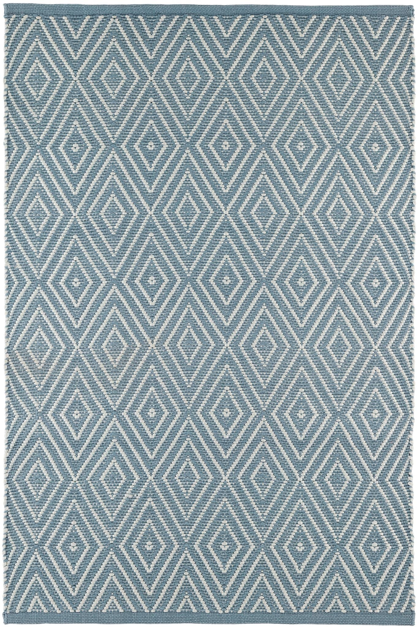Diamond Slate/Light Blue Handwoven Indoor/Outdoor Rug - Image 1