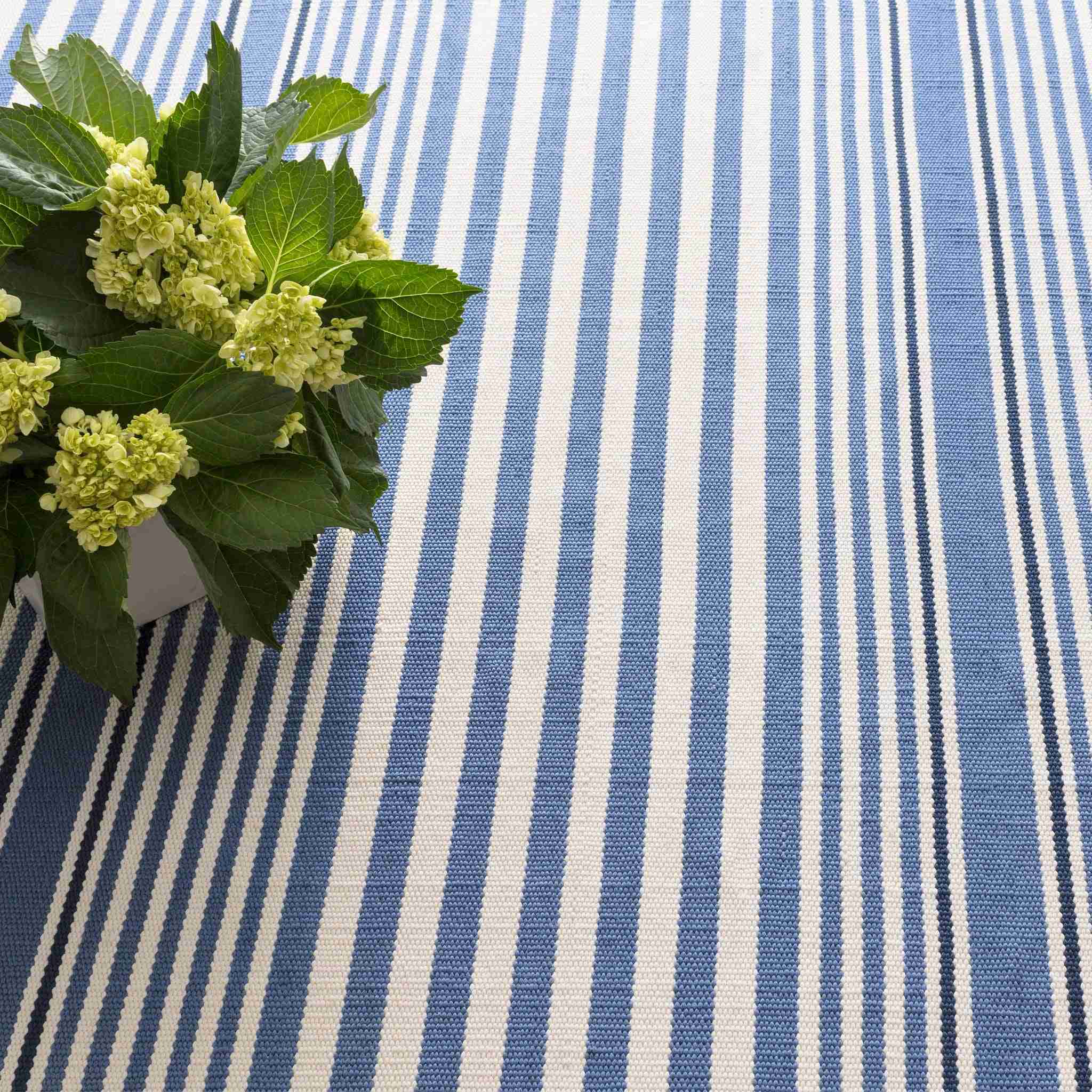 Rugby Stripe Denim Handwoven Indoor/Outdoor Rug - Image 2