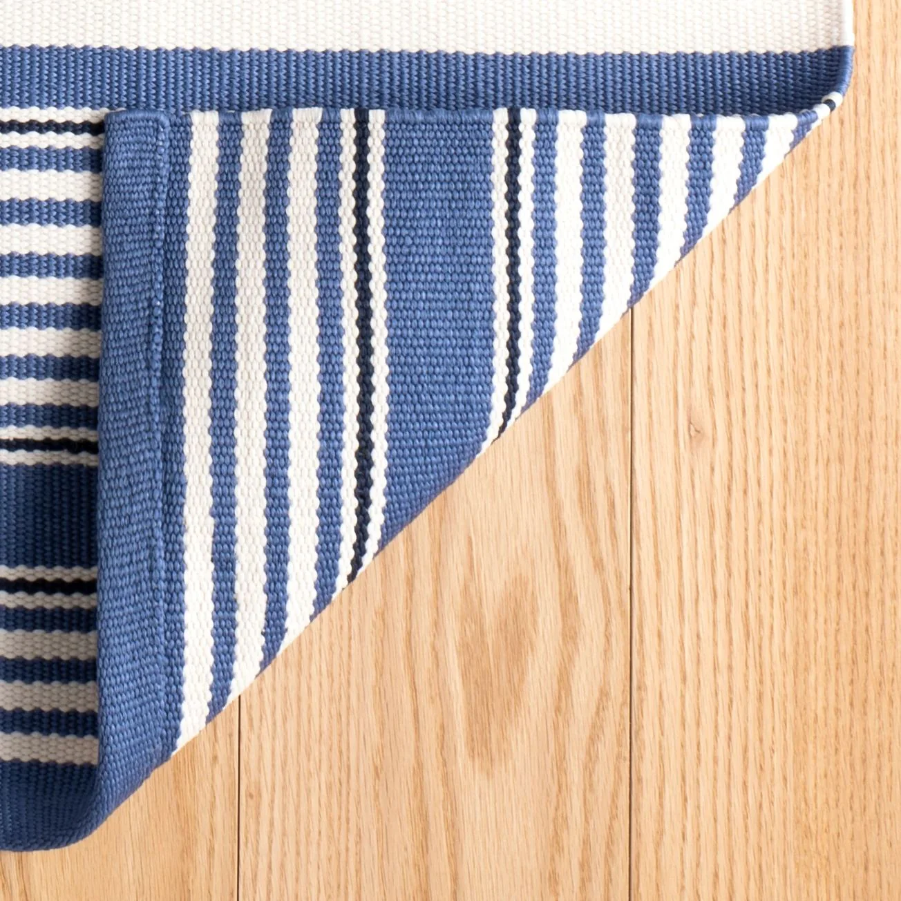 Rugby Stripe Denim Handwoven Indoor/Outdoor Rug - Image 3