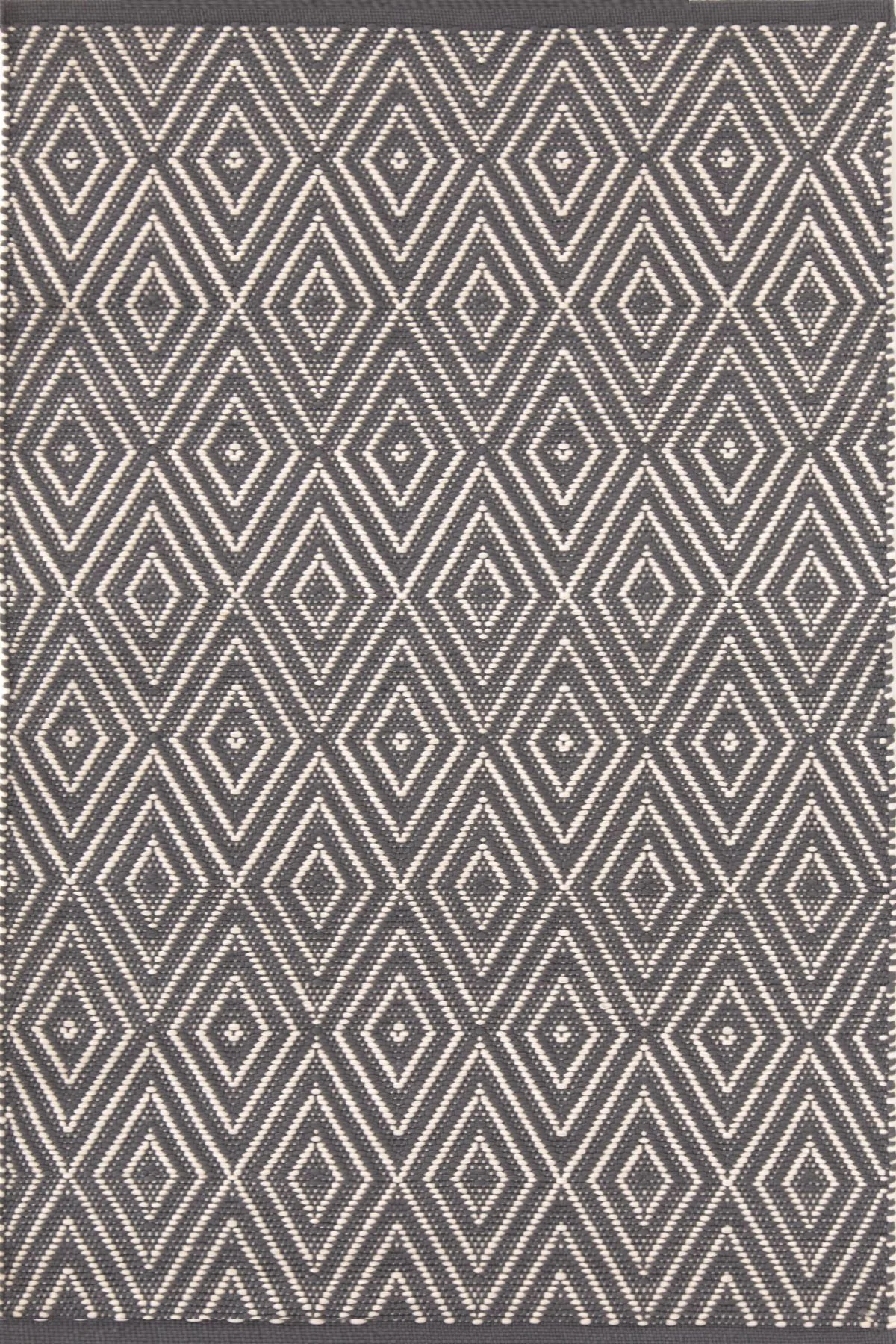 Diamond Graphite/Ivory Handwoven Indoor/Outdoor Rug - Image 1