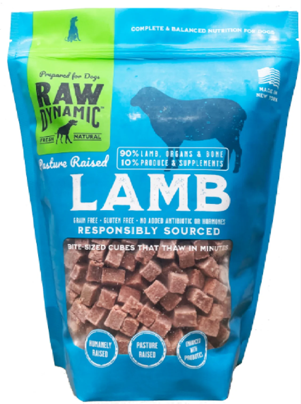 Raw Dynamic Frozen Dog Food Lamb 6lb - Image 1