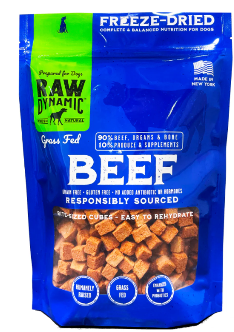 Raw Dynamic Freeze Dried Dog Treat Beef 1.5oz - Image 1