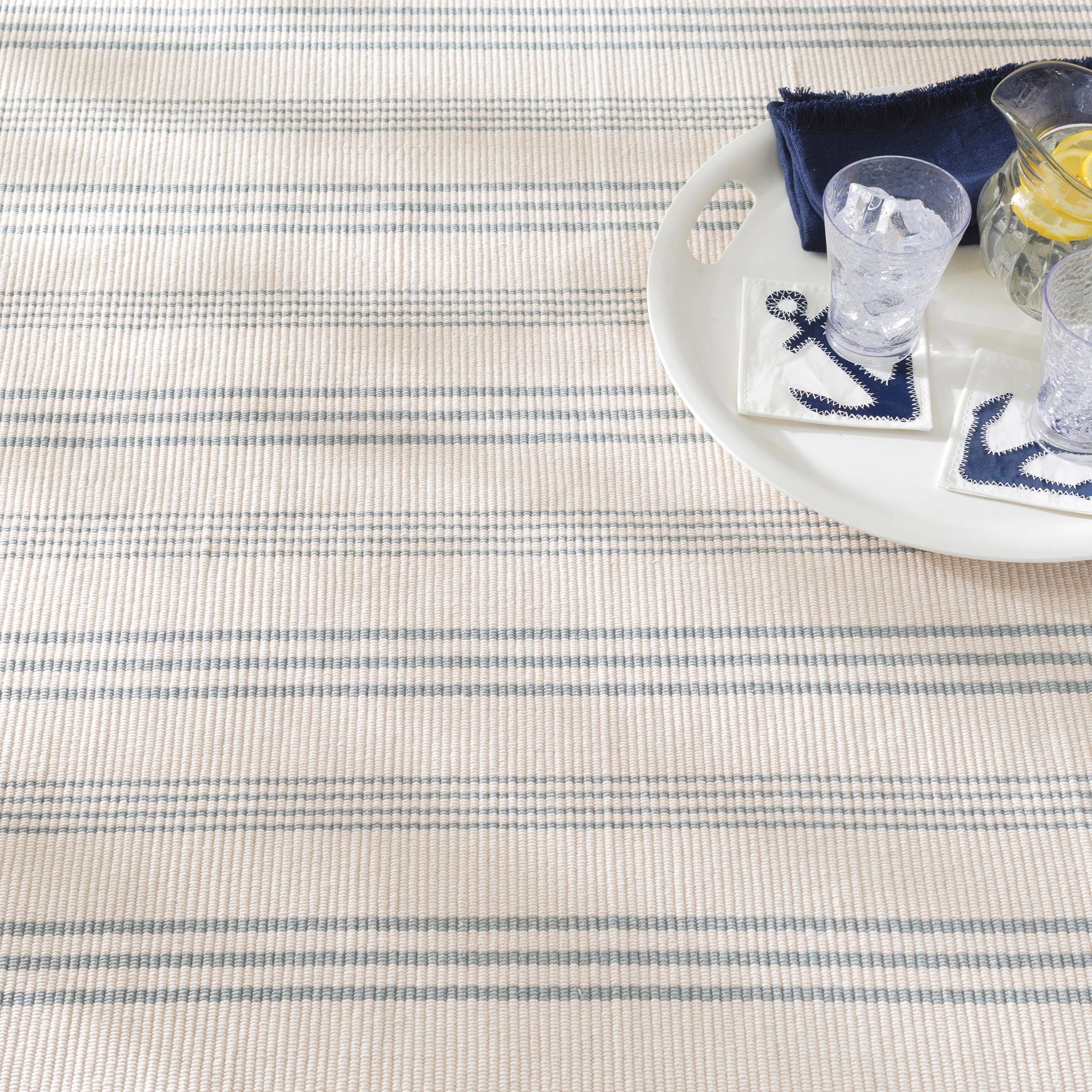 Swedish Stripe Handwoven Cotton Rug - Image 2