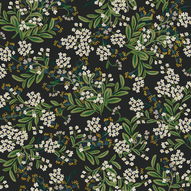 Wildflower Wallpaper, Black - Image 2