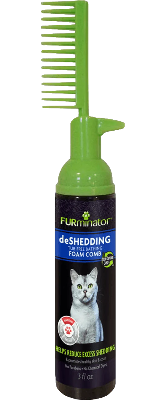 Furminator Rinse Free Foam Comb for Cats 3oz - Image 1