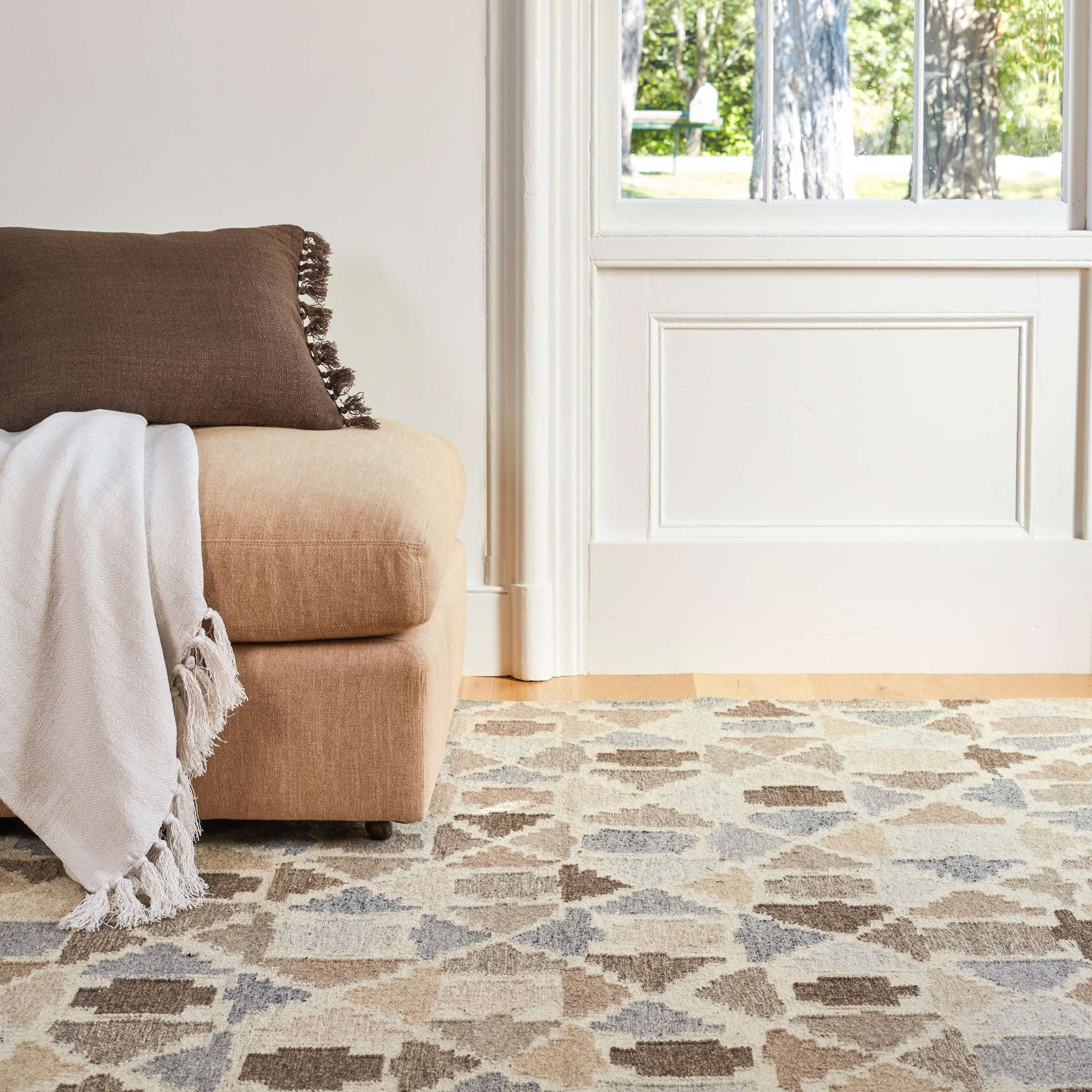 Rufus Stone Kilim Natural Handwoven Wool Rug - Image 2