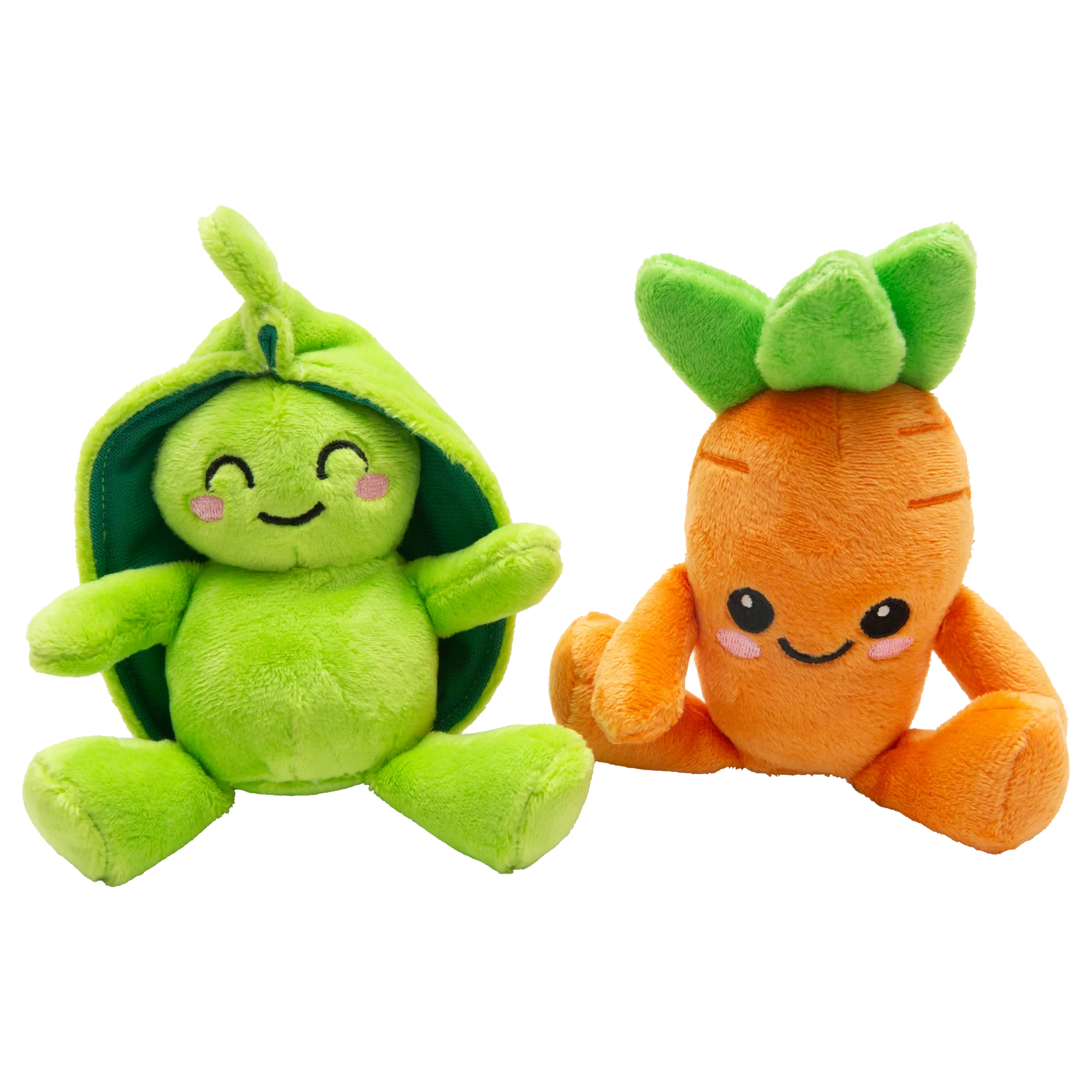 Snugarooz Dog Toy Carrot & Pea 2 Pack - Image 1