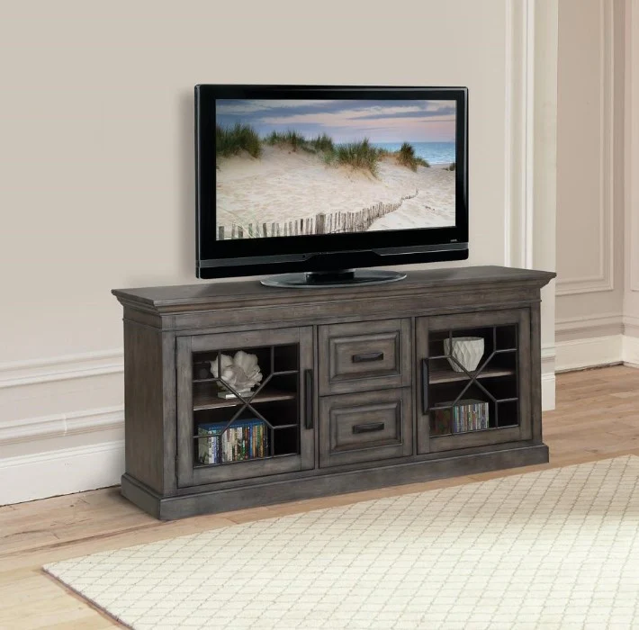 SUN#76-SGR ParkerHouse- Sundance 76 in. TV Console in Smokey Grey - Image 1
