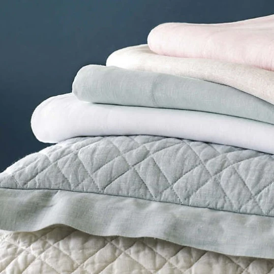 Linen Sky Blue Shams - Image 2